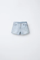 BERMUDA EN DENIM SANS BOUTONS À LA TAILLE