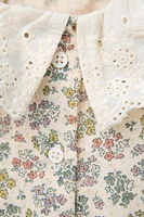 CHEMISE À FLEURS AVEC COL BRODÉ