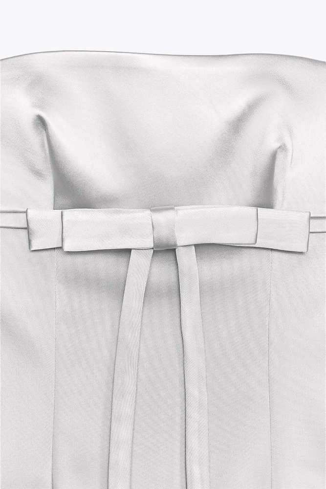 ROBE SATINÉE BUSTIER AVEC LACET