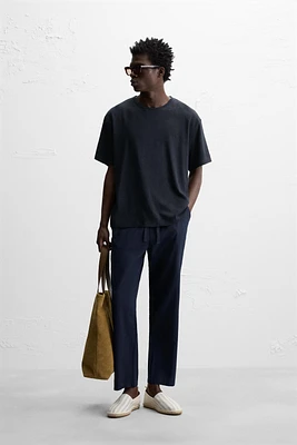 RELAXED FIT COTTON LINEN PANTS