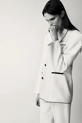 ZW COLLECTION CONTRAST TRIM BLAZER