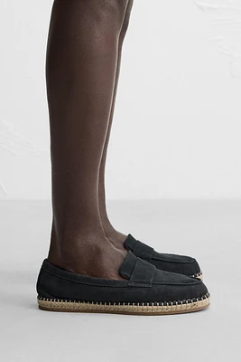 ESPADRILLES MOCASSINS EN CUIR