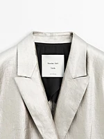 Metallic linen blend blazer - STUDIO