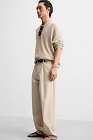 PLEATED STRAIGHT FIT PANTS