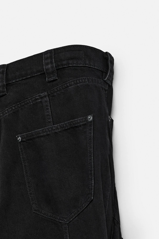 PANTALON DENIM CARGO POCHES
