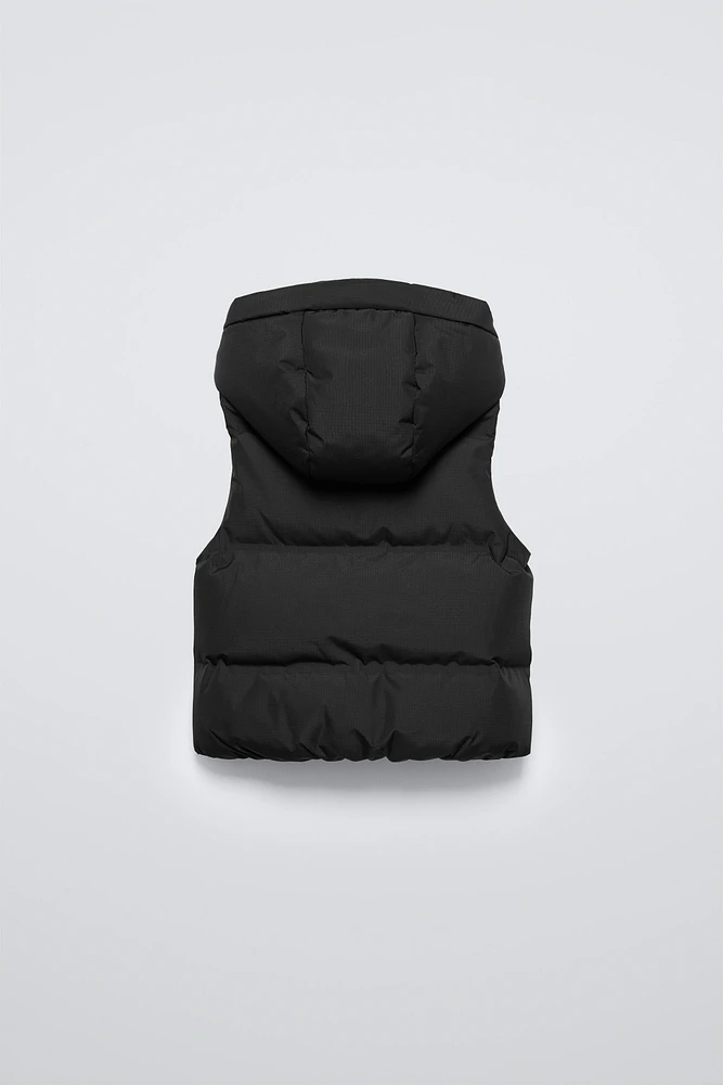 WATER REPELLENT HOODED PADDED VEST