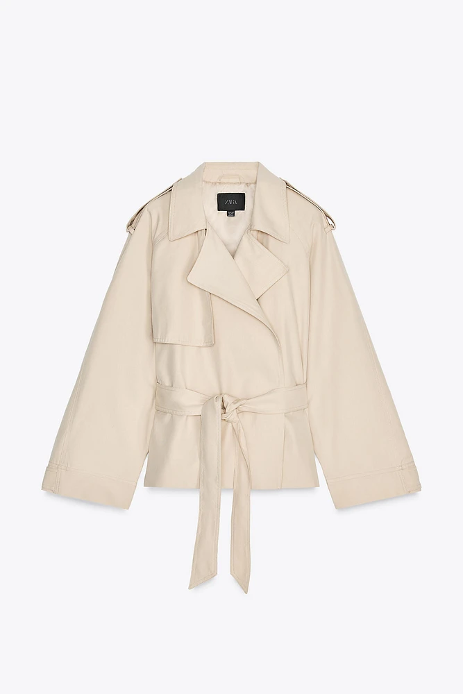 SHORT BELTED TRENCH COAT