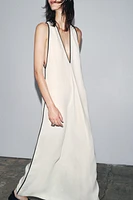 ZW COLLECTION LINEN BLEND DRESS WITH TRIM