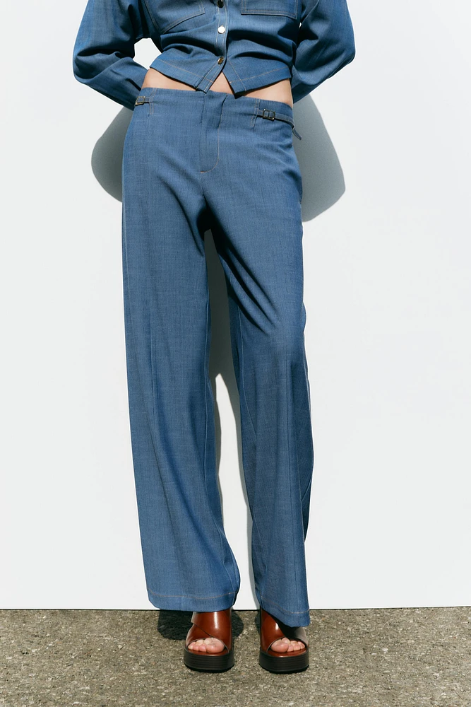 WIDE-LEG PANTS WITH THIN BELT