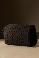 WAFFLE-TEXTURE FABRIC TOILETRY BAG