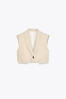 LINEN BLEND SHORT VEST
