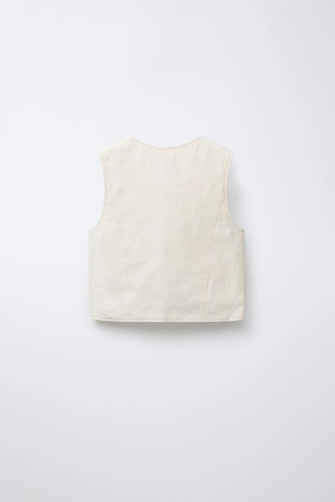 GILET 100 % LIN