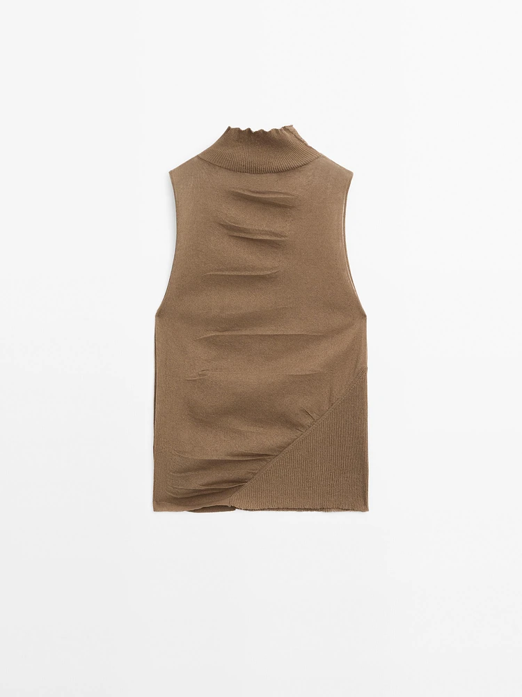 Sleeveless cotton blend top - Studio