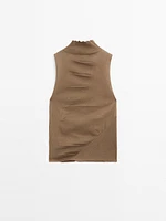 Sleeveless cotton blend top - Studio