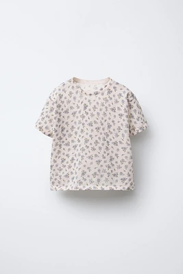 FLORAL PRINT LIGHTWEIGHT KNIT T-SHIRT