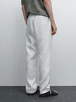 Pantalon jogging 100 % lin