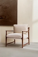 WOODEN ACCENT CHAIR WITH REMOVABLE CUSHION