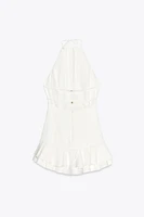 ROBE MINI HALTER À VOLANTS