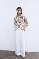 FLORAL PRINT POPLIN SHIRT