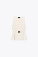 KNIT BELTED TOP