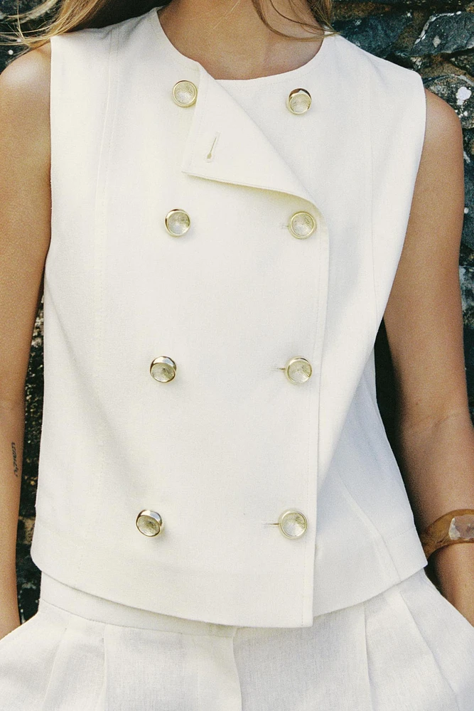 LINEN DOUBLE BREASTED VEST