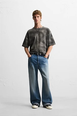 WASHED PRINT KNIT T-SHIRT