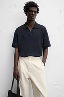 TEXTURED KNIT POLO SHIRT