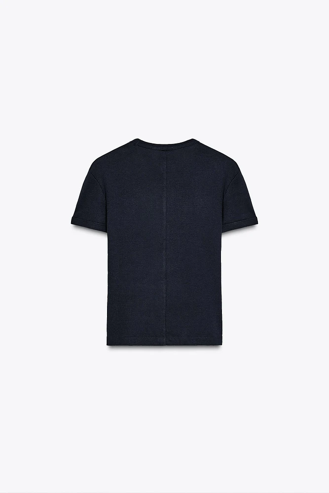 BACK SEAMED T-SHIRT