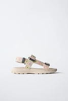 CROCHET EFFECT TECHNICAL SANDALS