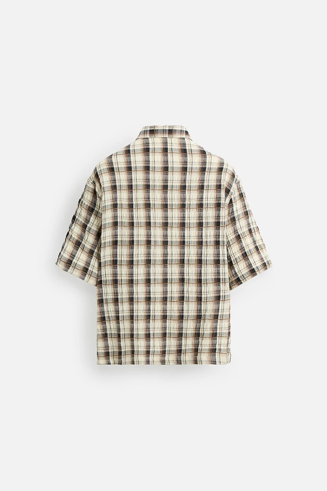 CHEMISE À CARREAUX TEXTURÉE