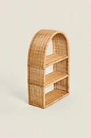 CHILDREN’S OVAL RATTAN SHELVING UNIT