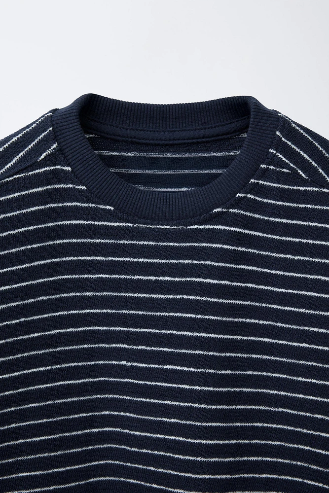 ENSEMBLE T-SHIRT ET BERMUDA EFFET SERVIETTE RAYURES