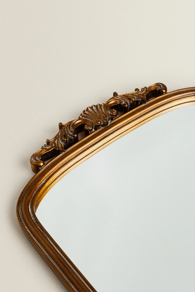 MIROIR MURAL BOIS DORÉ