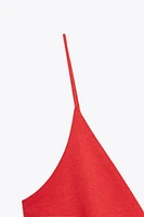 CONTRAST POPLIN PEPLUM TOP