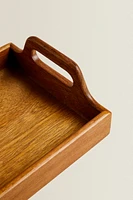 WOODEN TRAY WITH HANDLES