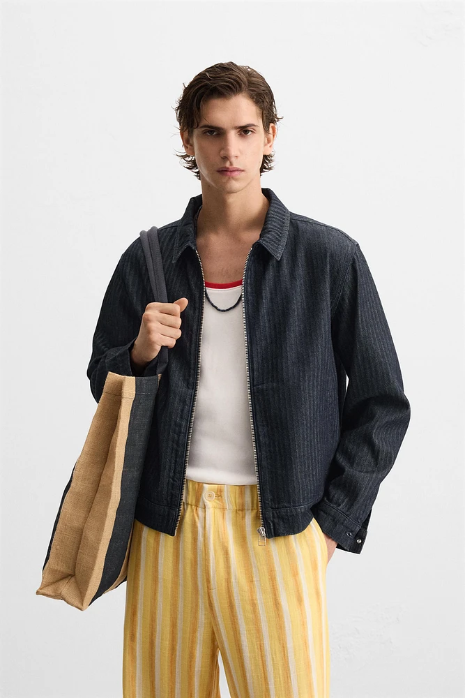 VESTE EN DENIM À CHEVRONS