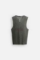 T-SHIRT TANK EN MAILLE À IMPRIMÉ DÉLAVÉ