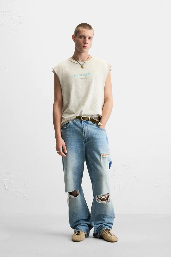 T-SHIRT TANK IMPRIMÉ DÉLAVÉ