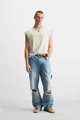 T-SHIRT TANK IMPRIMÉ DÉLAVÉ