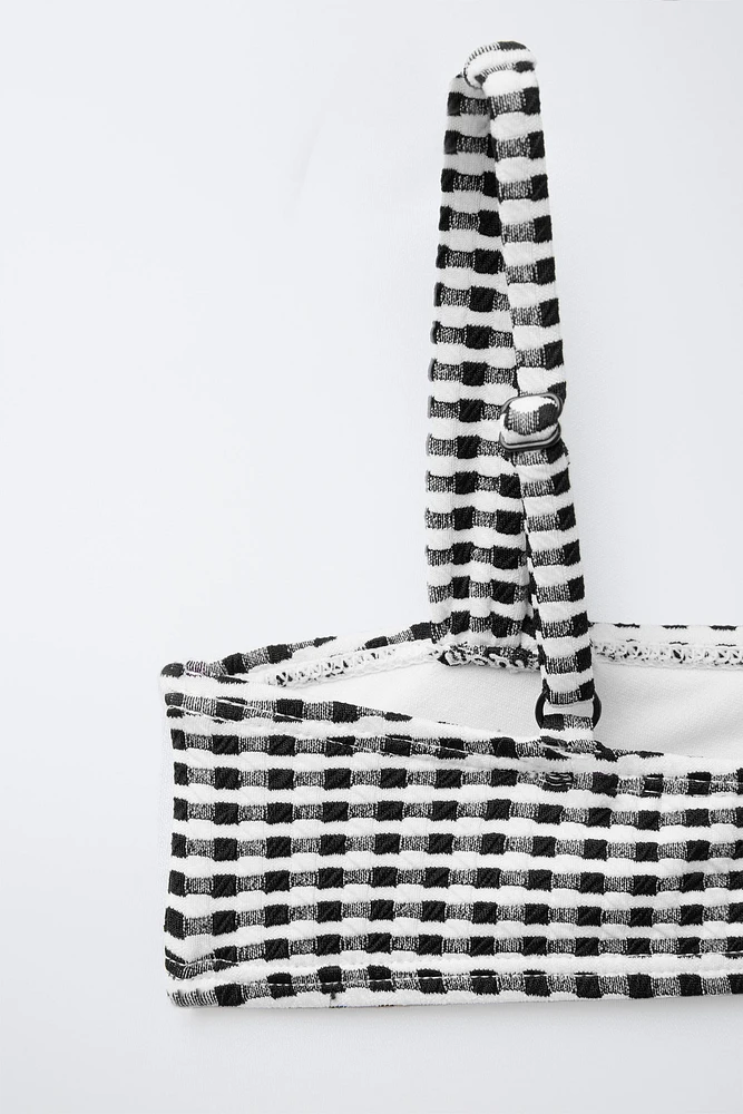6-14 ANS/ BIKINI TEXTURÉ À CARREAUX VICHY
