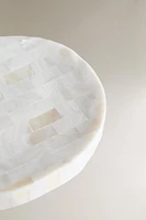 MOTHER-OF-PEARL-EFFECT BATHROOM SOAP DISH