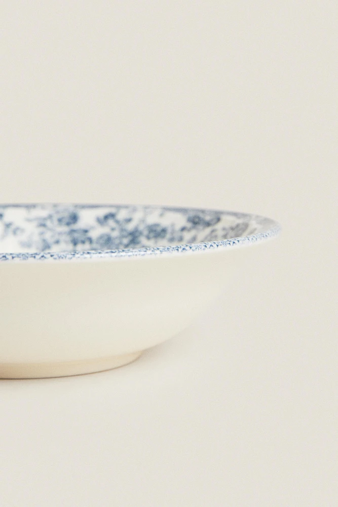 FLORAL EARTHENWARE BOWL