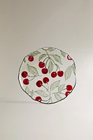 ASSIETTE À DESSERT VERRE RECYCLABLE CERISES