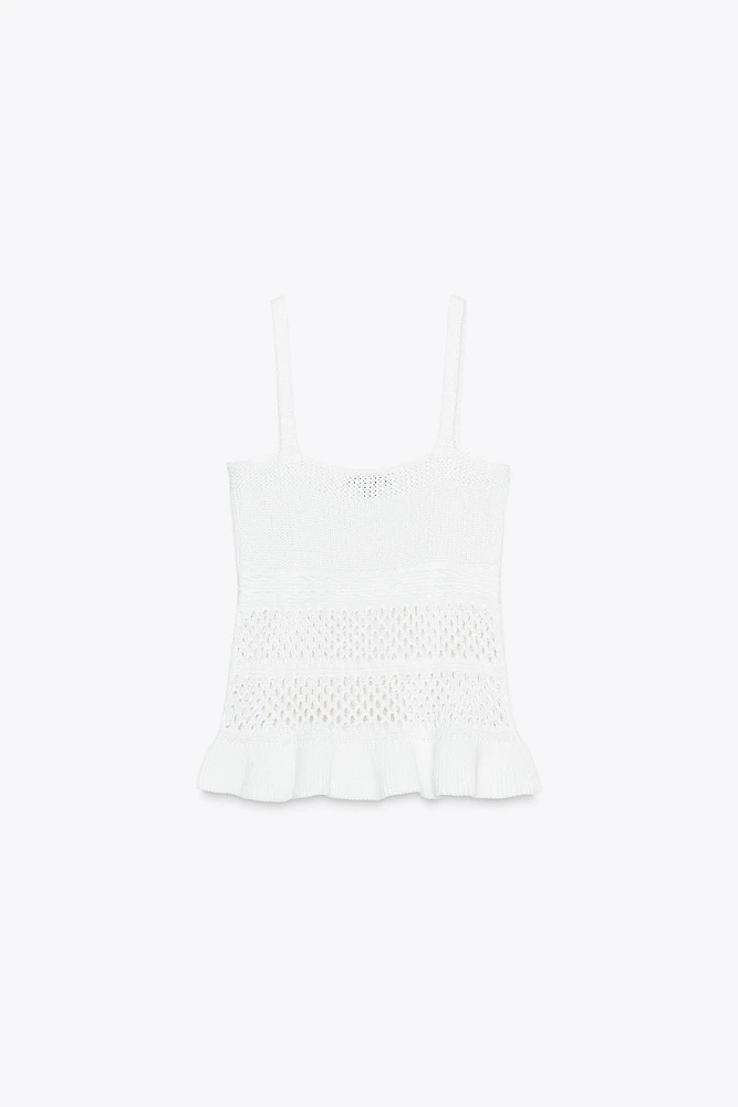 RUFFLED KNIT TOP
