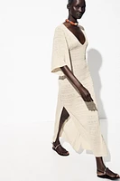 ROBE LONGUE EN MAILLE POINTELLE