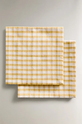 GINGHAM COTTON NAPKINS (SET OF 2)