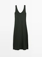 100% linen midi dress