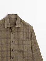 Chemise à carreaux regular fit en lin