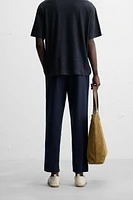 RELAXED FIT COTTON LINEN PANTS