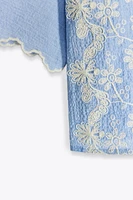 EMBROIDERED SHORT SHIRT